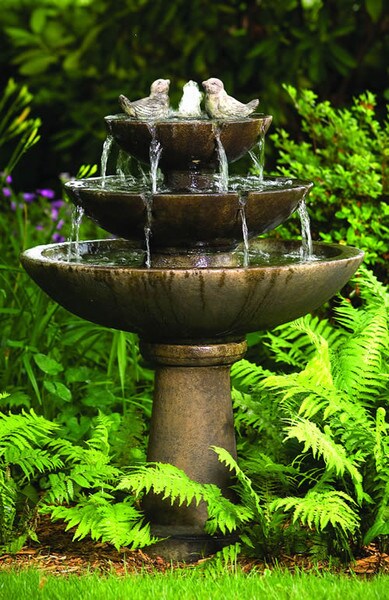 Tranquility Spill Water Garden Fountain With Birds